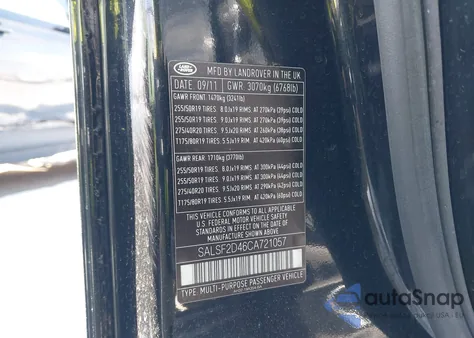 2012 Land Rover Range Rover Sport Hse z USA, uszkodzony, nr VIN SALSF2D46CA721057